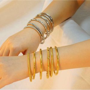 Mode smycken rostfritt stål armband armband guld och sier multipla design titan stål armband gåva till henne