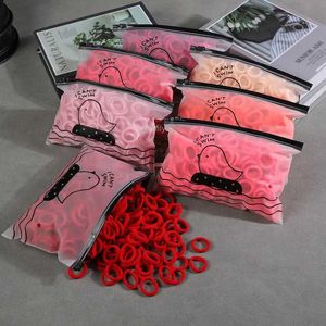 Hair Accessories 50/100PcsBag Children Cute Candy Cartoon Solid Elastic Hair Bands 2.5cm Girls Lovely Srunchies Rubber Bands Kid Hair Accessories