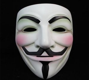 Full White V Cadılar Bayramı Maskerade Maske Eyeliner Yüz Maskeleri Partisi Props Vendetta Anonim Film Guy Bütün 7461827