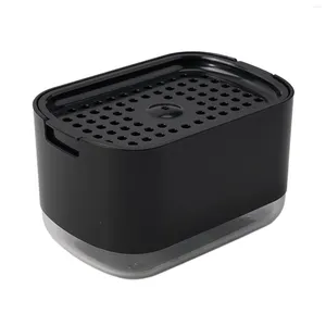 Sıvı Sabun Dispenser Kutusu Sünger Tutucu El Basılı Dağıtım Pompası Mutfak Otomatik Deterjan Köpük