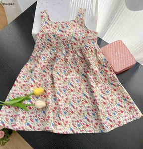 Top dziewczyna sukienki sukienki księżniczki mały kwiatowy nadruk dla niemowląt Rozmiar 90-150 cm Designer Designer Ubrania Sling Dziecko Dukiewa 24feb20