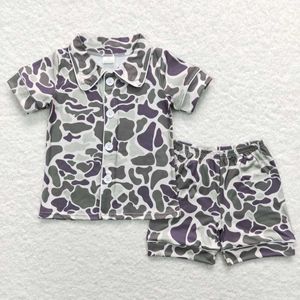 Наборы одежды Оптовая летняя детская камуфляж пижама для мальчика с коротки