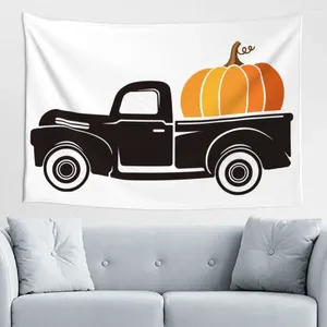 Tapissries Halloween Pumpkin vagn Skinvänlig atmosfär Mångsidighet Icke-blekande vägg hängande dekorera uteserverbar picknickduk