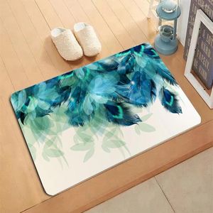 Carpets Colorful Feather Pattern Welcome Carpet Entrance Doormat Non-slip Living Room Kitchen Bedroom Decor Rug Floor Mats Modern Style