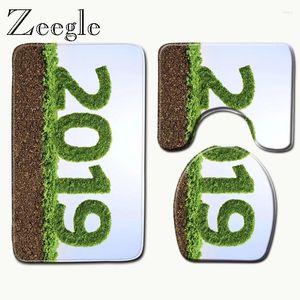 Bath Mats Zeegle Bathroom Anti Slip Mat Set Coral Fleece Floor Washable Toilet Rugs Absorbing Carpet