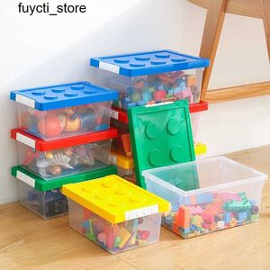 Storage Boxes Bins Childrens Building Block Storage Box Toy Organizer Stackable Block Container Book Fixing Bracket Sundries Snack Container S24513