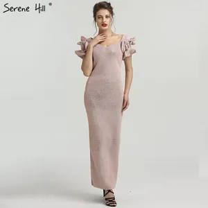 Partykleider Dubai Designer Pink Short Sleeves Kleid Mermaid Fashion Frauen formelle Abendkleider 2024 Serene Hill QA8019