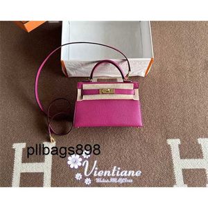 Designer Handbag Kilys Genuine Leather 7A bag mini 2nd generation 19cm rose purple L3 Rose Purple Chevre goat skin gold buckle