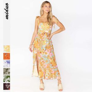İlkbahar/Yaz Yeni Moda Kadın Elbise Kayışları Dantel, Sütü Açılış, Kırık Çiçek Elbisesi ve Kemer ile Zarif Stil F51450