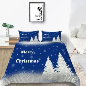 Sängkläder sätter mode julbäddar set med örngott sängkläder täcker jultomten mönster täcke kuddväskor