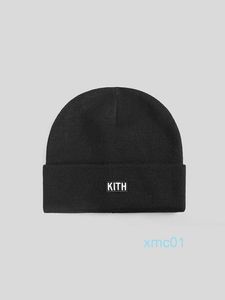 Kith Basic Woolen Hat Box Couple Cold Mens and Womens Knitted Winter Fashion Brand Warm Black WNQI