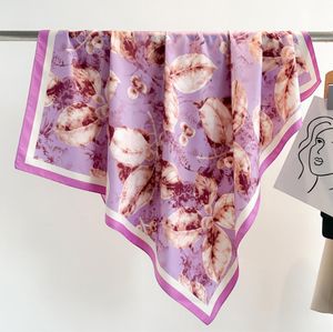 90x90 cm Capelli di moda Scarf SCARFA Floro Stampa Floral Scarf Head Abchina per donne Saglie per manico a manico a pianta Parigi Spalla tote bagaglio a testa a nastro