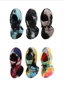 Giradas Tie Dye Proteção a frio Polar lã Balaclava Face Full Face Unissex Máscara de esqui Mantenha Hats de ciclismo quente2911332