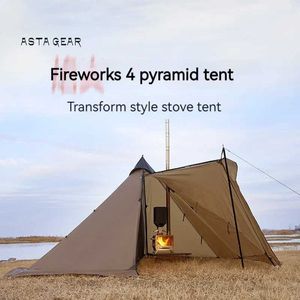 Zelte und Schutzhütten Asta Gear Fireworks 4 Camping Pyramid Ultra Light Tent können Wälder auf Snowboardsq240511 verbrennen können