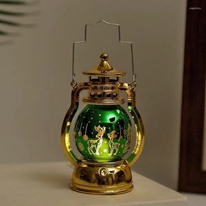 Lâmpadas de mesa Retro querosene Design Lâmpada Ornamentos pendurados Criações de pingentes de Natal Criações pequenas lanternas LEDs LED