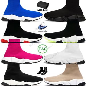 Classical Shoes Designer Women Sock Men Speeds Graffiti White Black Red Beige Pink Clear Sole Lace-up Socks Speed Runner Trainers Platform Sneakers Free Shipping