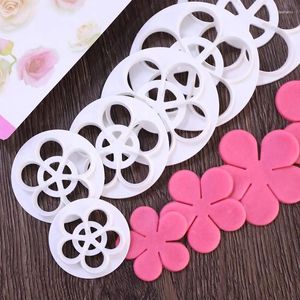 Baking Moulds 1set/6Pcs Rose Flower Petal Shape Plungers Cutters Decorating Tools For Cake Sugarcraft Fondant Cookies Confectionery