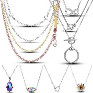 Beaded Necklaces Original Classic 925 Sterling Silver Simple Round Necklace Suitable for Women Suitable for Original Charm Beads Wedding Birthday Jewelry d240514
