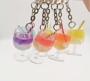 Keychain Creative Large Fruit Drink Milk Tea Cup Key Chain Pendant Harts Simulation Decoration Shop Gift7503743