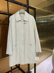 2024 Autumn Winter Women's Genuine Leather Zipper Button Long Sleeve Slim Woman's Coats PYSSW008