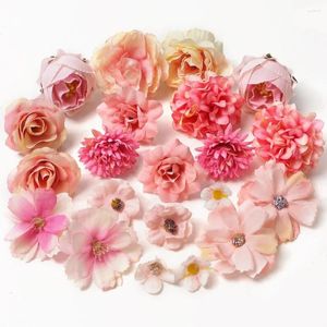 Dekorativa blommor Rose Mixed Artificial Wedding Marriage Decoration Fake Flower for Home Room Decor Diy Crafts Gifts Garland Accessories