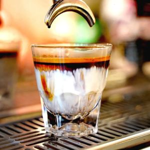 1PCS Barista Latte Cup 45 unz 13L Kubek do kawy szklany kubki na płaskie białe espresso Przynieś klasyczną elegancję do tabeli 240509
