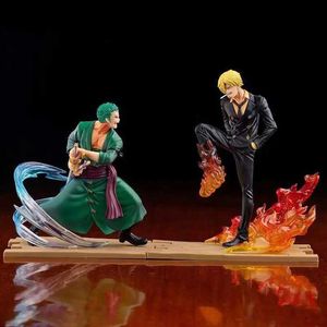 Action Toy Figures New 17cm One Piece Anime Figure Roronoa Zoro Sanji Action Figure PVC Collection Cartoon Model Doll Gift Toys Decoration Y240514