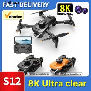 Drones S12 drone 8K intelligent obstacle aAvoidance high-definition aerial photography four axis remote-controlled drone childrens New Year toy S24513