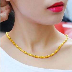 Guldbutik Samma 999 halsband kvinnors riktiga 24 K hängsmycken 5d bröllopspresent 240511