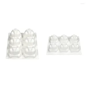 Ferramentas de panificação Y1UB 6CAVITY Little Hamster Silicone Molds Mousse Bolo Decorating Baking Tool