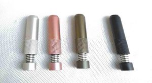 78mm length Metal one hitter spring bats smoking pipe Accessories Dugout Filter Tips Snuff Snorter Dispenser Tube Straw Sniffer 4 2501789
