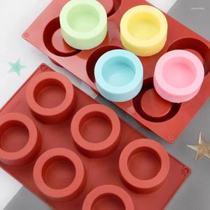 Pişirme Kalıpları 6 Boşluk Silikon Kek Kupası Yuvarlak Şeklin Muffin Cupcake Kalıpları Ev Mutfak Yemek Malzemeleri Dekorasyon Araçları