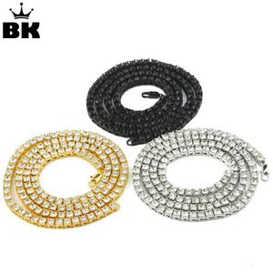 Tennis Direct transport mens ice water drill 1 row 5mm tennis hip-hop black 18202224263036 inch glitter necklace d240514