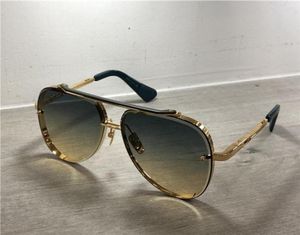 WholeLuxury Goldblack Pilot Sunglasses Gray Blue Shaded Lens Sun Glases Mens Luxury Designer Sunglasses Shades with Box2325455
