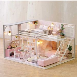 Arkitektur/DIY House Diy Doll House Furniture Diy Miniature Case 3D TROE MINIATURAS DOLLHOUSE Toys for Children Födelsedagspresent