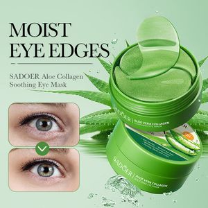 60st = 30 par aloe vera ögonmask fuktgivande kollagengelögonlappar utjämning reparation av ögonhudvårdsmask