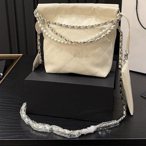 10A Fashion Designer Bag Chain Bag Luxury Leather Genuine Woman Handbag Purse Quality Bag Lattice Mini Garbage Pearl Bag High Shopping Isfg