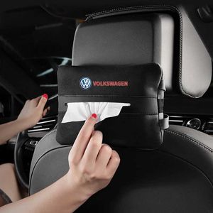 Autoaufkleber Auto -Tissue -Box -Sitz hinten Hanging Tissue Paperhalter Tragbarer Schubladenbox für Volkswagen Golf 5 Polo Golf 6 Golf 7 Zubehör T240513