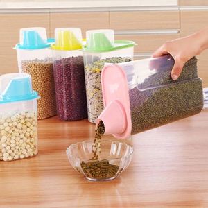 Storage Bottles Plastic Sealed Cereal Dispenser Box Kitchen Food Grain Rice Container Flour Accessories