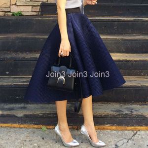 Yeni Tasarım Kadınlar Yüksek Bel İçi Boş Balo Balo Elbisesi Midi Uzun Büyük Genişleme Düz Renk Parti Etek S M L XL
