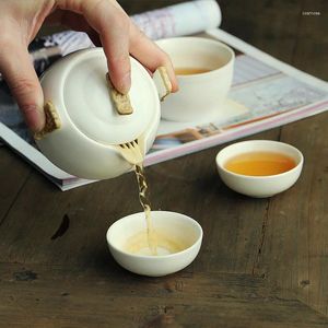 Conjuntos de chá de chá conjunto de chá chinês porcelana branca bule de cerâmica mabeam pote japonês xícara doméstica portátil viagens ao ar livre gaiwan