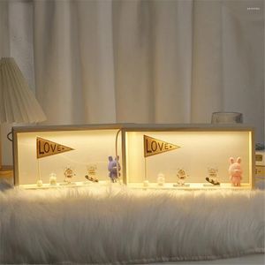 Quadros de madeira DIY Po moldura fofa Noite da noite LED LED USB Linda decoração em casa Presentes presentes para crianças