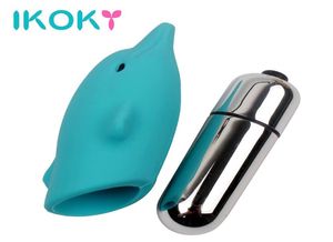 Ikoky 10 prędkości Śliczne Dolphin Vibrator Sex Toys for Women Bullet Massager Cliteris Stymulator Machine Sex Machine Produkty 8267717