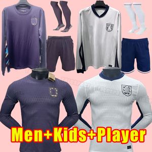 Englands Long Sleeve 2024 2025 Kane Sterling Soccer Jerseys 24 25 Rashford Sancho Grealish Mount Saka Football Shirt Englands Foden Pełne zestawy fanów Dziecko Dziecko