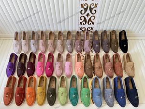 Popular Loro Piano Suede Sapatos Flat Shoes Femininos Momentos Resistentes de Mulheres 2023 Trendência Ele