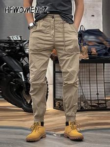 Summer Army Pocket Cargo Pants for Men Elastic midja Y2K Taktiska militära byxor Män utomhus Hip Hop Mountaineering Trouser 240513