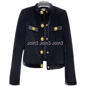 New fashion womens black stand collar diamond plaid cotton padded jacket MLXLXXL