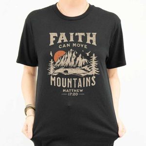 T-shirt maschile donne versetto vintage versetto ispiratrice thirt mountain jesus fede graphic ts carine religiose tops cristiana abbigliamento cristiano t240510