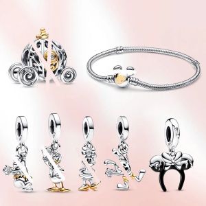 Designer Jewelry Charm Bracelets Braccialetti Anniversario Duck Mouse Duck Fit Fit fai -da -te Pandoras Originale 925 Sterling Sterling Silver Bracciale Pumpkin Regalo con scatola originale