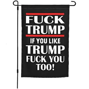 Anti Trump - Democrata Donald Republican Garden Bandeira de 12x18 polegadas vertical dupla face fora das bandeiras do quintal